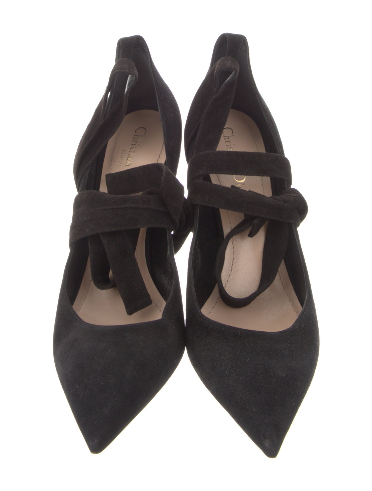 Christian Dior Suede D'Orsay Pumps